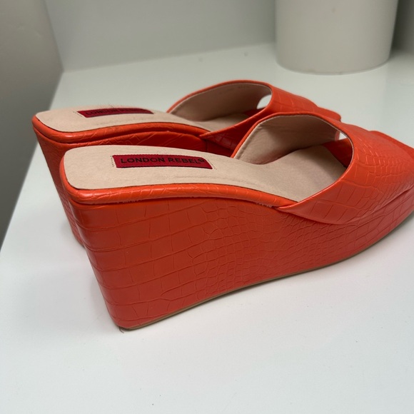 orange women’s alligator wedges Wedge HEELS - Picture 4 of 10